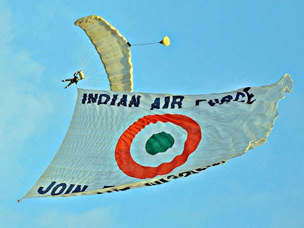 IAF Officer Hoists Largest National Flag While Sky Diving