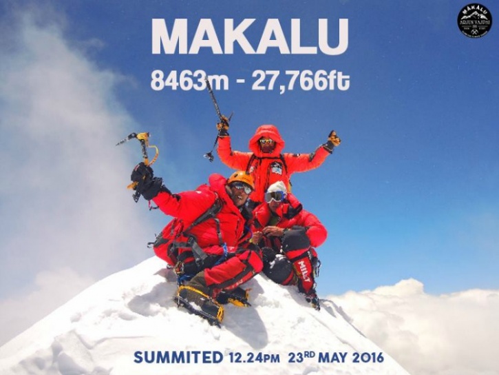 Arjun Vajpai Summit Worlds 6th Deadliest Ascent, Mt. Makalu