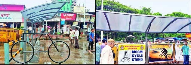 For The First Time In Mumbai, A Dedicated Cycle Stand Is Provided In Jogeshwari